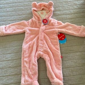 Magnetic Me rose quartz faux fur onesie